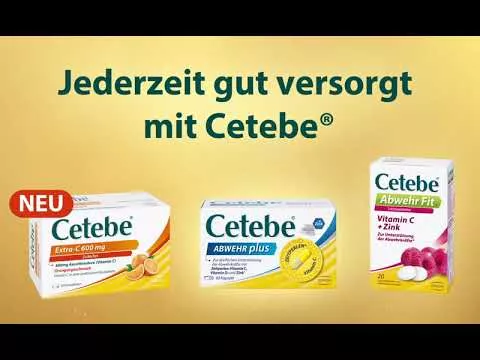 Vidéo sur CETEBE ABWEHR plus vitamine C + vitamine D3 + capsules de zinc., 60 pc