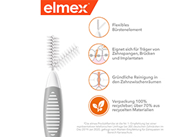 ELMEX Brosses interdentaires ISO Gr.7 1,3 mm gris, 8 pces