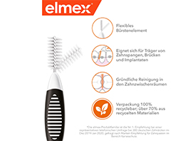 ELMEX Brosses interdentaires ISO Gr.8 1,5 mm noir, 8 pces