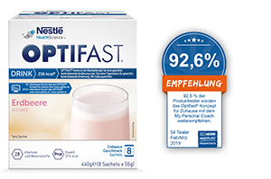 OPTIFAST Boisson Fraise en poudre, 8X55 g