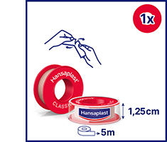 HANSAPLAST Bande de fixation Classic 1,25 cmx5 m, 1 pc