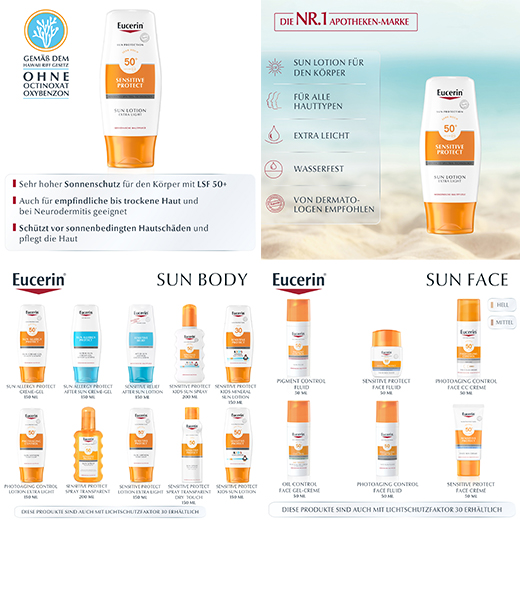 EUCERIN Lotion solaire extra légère LSF 50, 150 ml