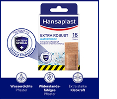 HANSAPLAST Pansements adhésifs extra-résistants étanches, 16 pces