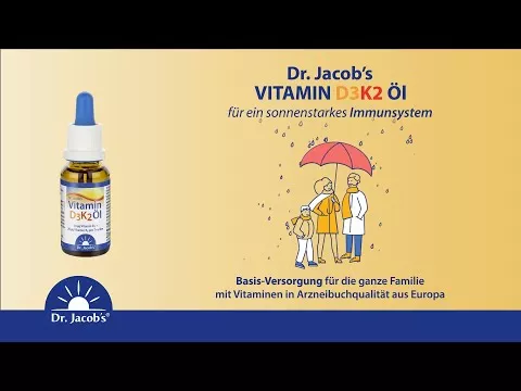 Vidéo sur Vitamine D3K2 huile forte Dr. Jacob`s gouttes, 20 ml
