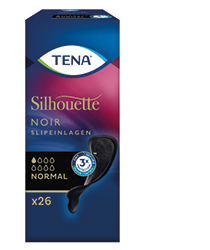 TENA SILHOUETTE Protège-slips normal noir, 26 pièces
