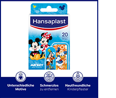 HANSAPLAST Sparadraps pour enfants Mickey & Friends, 20 pces