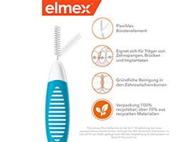 ELMEX Brosses interdentaires ISO Gr.3 0,6 mm bleu, 8 pces