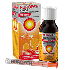 NUROFEN Junior jus de fièvre et antidouleur fraise.40 mg/ml, 100 ml