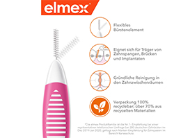 ELMEX Brosses interdentaires ISO Gr.0 0,4 mm rose, 8 pces