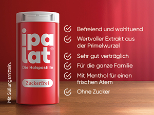IPALAT Pastilles pour la gorge sans sucre, 400 pc