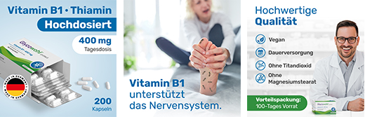 GLYCOWOHL Vitamine B1 Thiamine 400 mg gélules à haute dose, 200 gélules
