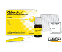 CICLOCUTAN 80 mg/g de vernis à ongles contenant la substance active, 3 g