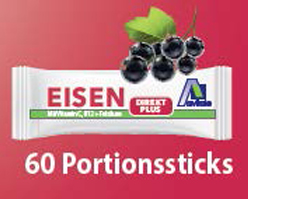 EISEN DIREKT plus Poudre de vitamine C+acide folique+B12, 60 pièces