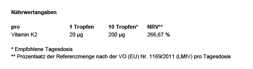 VITAMIN K2 MK7 gouttes hautement dosées vegan, 50 ml