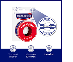 HANSAPLAST Bande de fixation Classic 2,5 cmx5 m, 1 pc