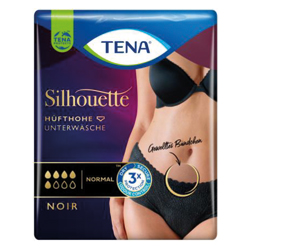 TENA SILHOUETTE normal L noir, 9 pcs