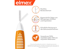 ELMEX Brosses interdentaires ISO Gr.1 0,45 mm orange, 8 pces