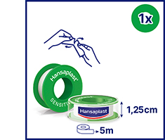 HANSAPLAST Bande de fixation Sensitive 1,25 cmx5 m, 1 pc