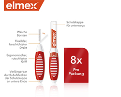 ELMEX Brosses interdentaires ISO Gr.2 0,5 mm rouge, 8 pces
