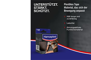 HANSAPLAST Sport Kinesiologie Tape 5 cmx5 m noir, 1 pc