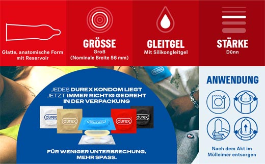 DUREX Préservatifs doux au toucher, 40 pièces