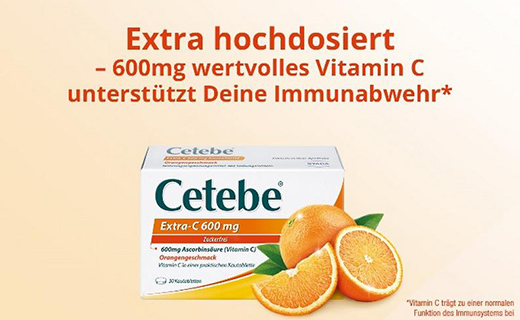 CETEBE Comprimés à mâcher Extra-C 600 mg, 60 comprimés