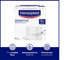 HANSAPLAST Rouleau de sparadrap Sensitive 6 cmx5 m, 1 pc