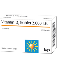 VITAMIN D3 KÖHLER 2.000 I.U. gélules, 20 pc
