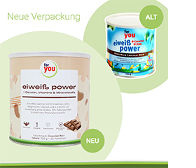 FOR YOU Poudre de chocolat eiweiß power, 750 g