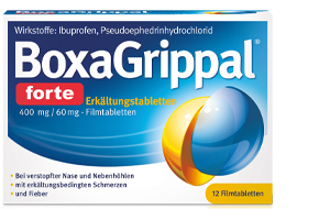 BOXAGRIPPAL forte Bâton contre le rhume. 400 mg/60 mg FTA, 12 pces