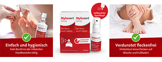 MYKOSERT Spray contre les mycoses de la peau et des pieds, 2X30 ml
