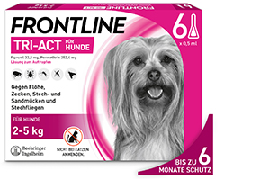 FRONTLINE Tri-Act Lait pour chien 2-5 kg, 6 pces
