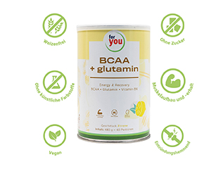 FOR YOU BCAA+glutamin Energy & Recovery Citron, 480 g