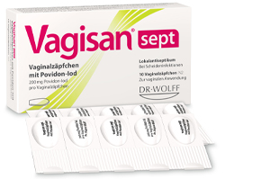 VAGISAN sept suppositoires vaginaux à la povidone iodée, 10 pces