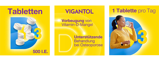 VIGANTOL Comprimés de vitamine D3 500 UI, 50 comprimés