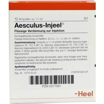AESCULUS INJEEL Ampoules, 10 pc AESCULUS INJEEL Ampoules, 10 pc