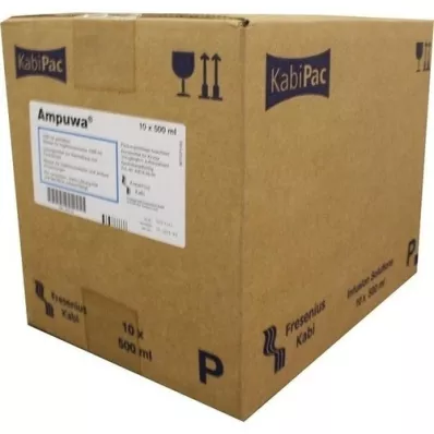 AMPUWA Flacon en plastique pour solution injectable/pour perfusion, 10X500 ml