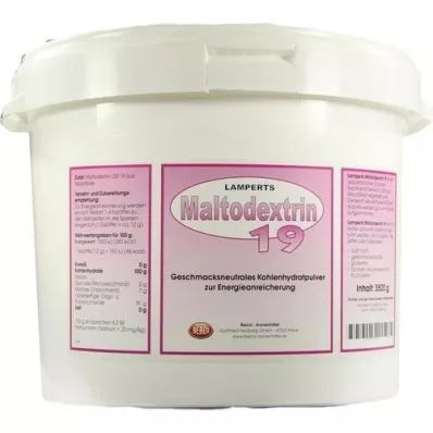 MALTODEXTRIN 19 poudre de Lamperts, 3500 g MALTODEXTRIN 19 poudre de Lamperts, 3500 g