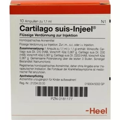 CARTILAGO Suis Injeel Ampoules, 10 pc CARTILAGO Suis Injeel Ampoules, 10 pc
