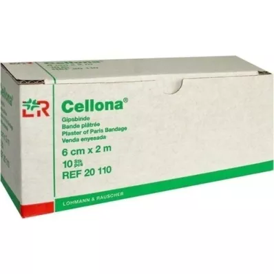 CELLONA Pansements en plâtre 6 cmx2 m, 10 pièces