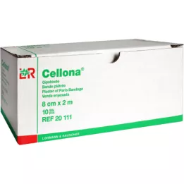 CELLONA Pansements en plâtre 8 cmx2 m, 10 pièces