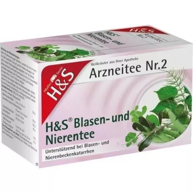 H&S Sachets filtrants pour thé pour la vessie et les reins, 20X2,0 g H&S Sachets filtrants pour thé pour la vessie et les reins, 20X2,0 g