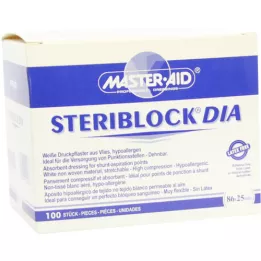 STERIBLOCK DIA Enduit de compression blanc 25x86 mm, 100 pièces