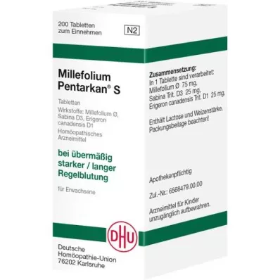 MILLEFOLIUM PENTARKAN Comprimés S, 200 pc