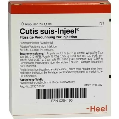 CUTIS Suis Injeel Ampoules, 10 pc