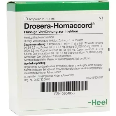 DROSERA HOMACCORD Ampoules, 10 pc