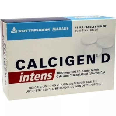 CALCIGEN D Intens 1000 mg/880 UI comprimés à croquer, 48 pièces CALCIGEN D Intens 1000 mg/880 UI comprimés à croquer, 48 pièces
