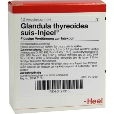 GLANDULA THYREOIDEA Suis Injeel Ampoules, 10 pc
