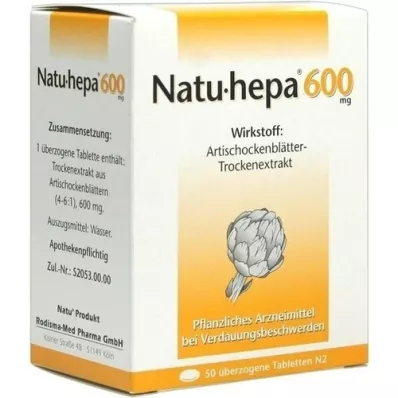 NATU HEPA Comprimés enrobés de 600 mg, 50 pc