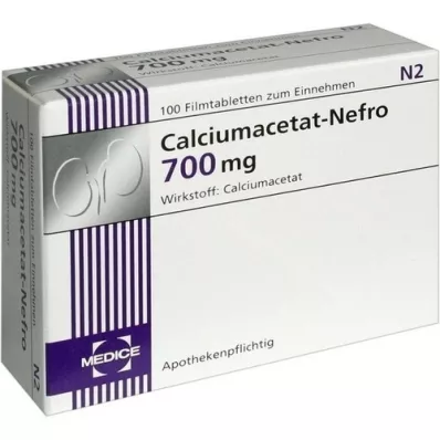 CALCIUMACETAT NEFRO 700 mg comprimés pelliculés, 100 pc